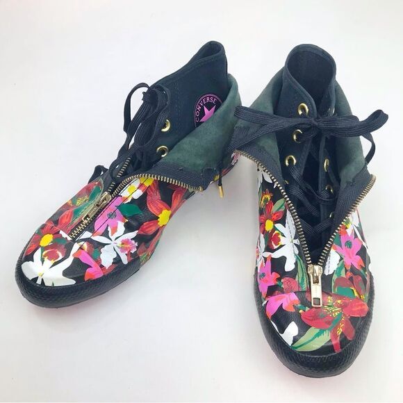 Converse X PatBo Chuck Taylor All Star Shroud Black Colorful Floral Hi Sneakers - Picture 8 of 16